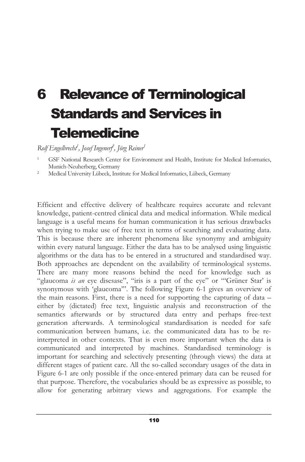 6 Relevance of Terminological Standards and Services in Telemedicine