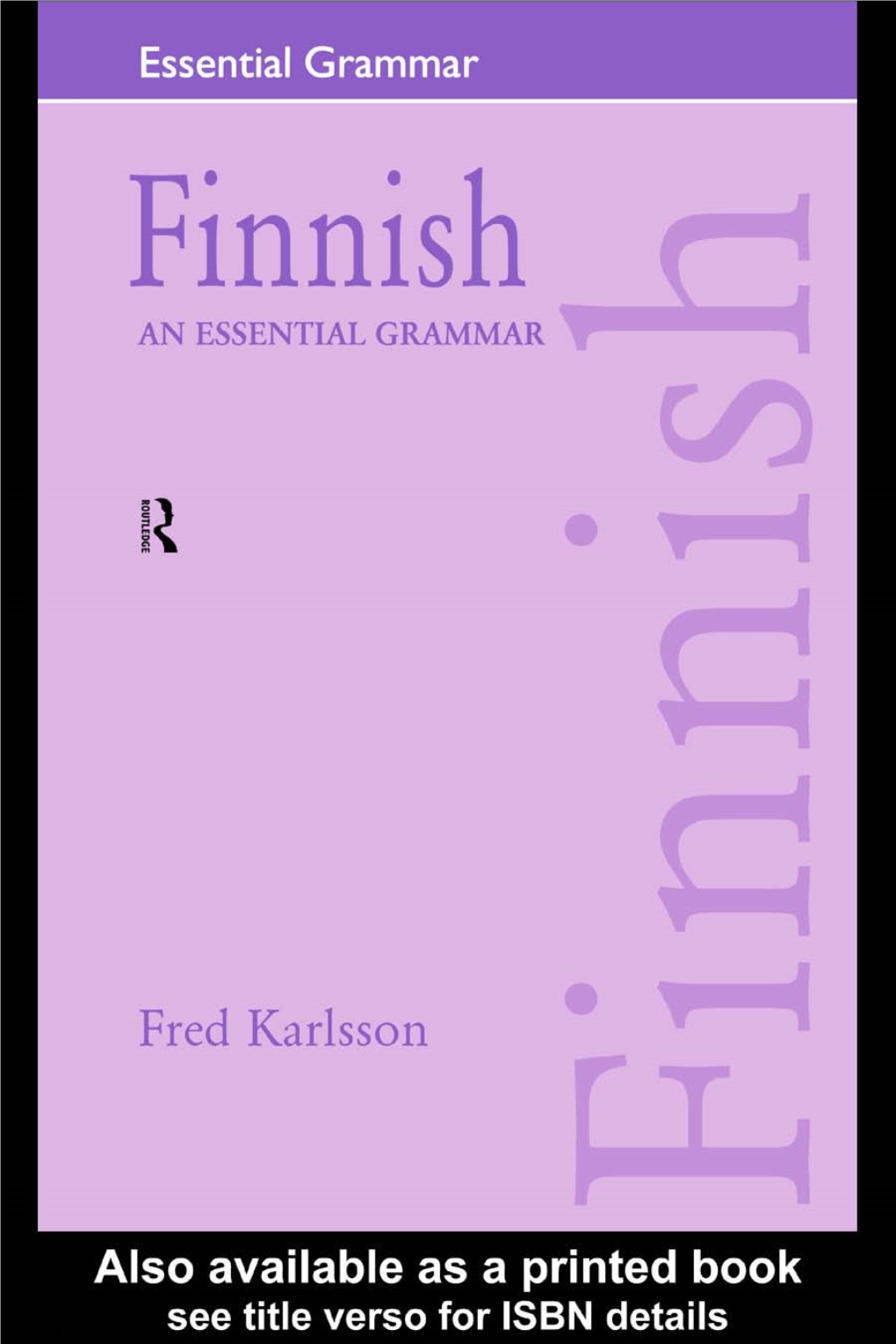 Finnish: an Essential Grammar