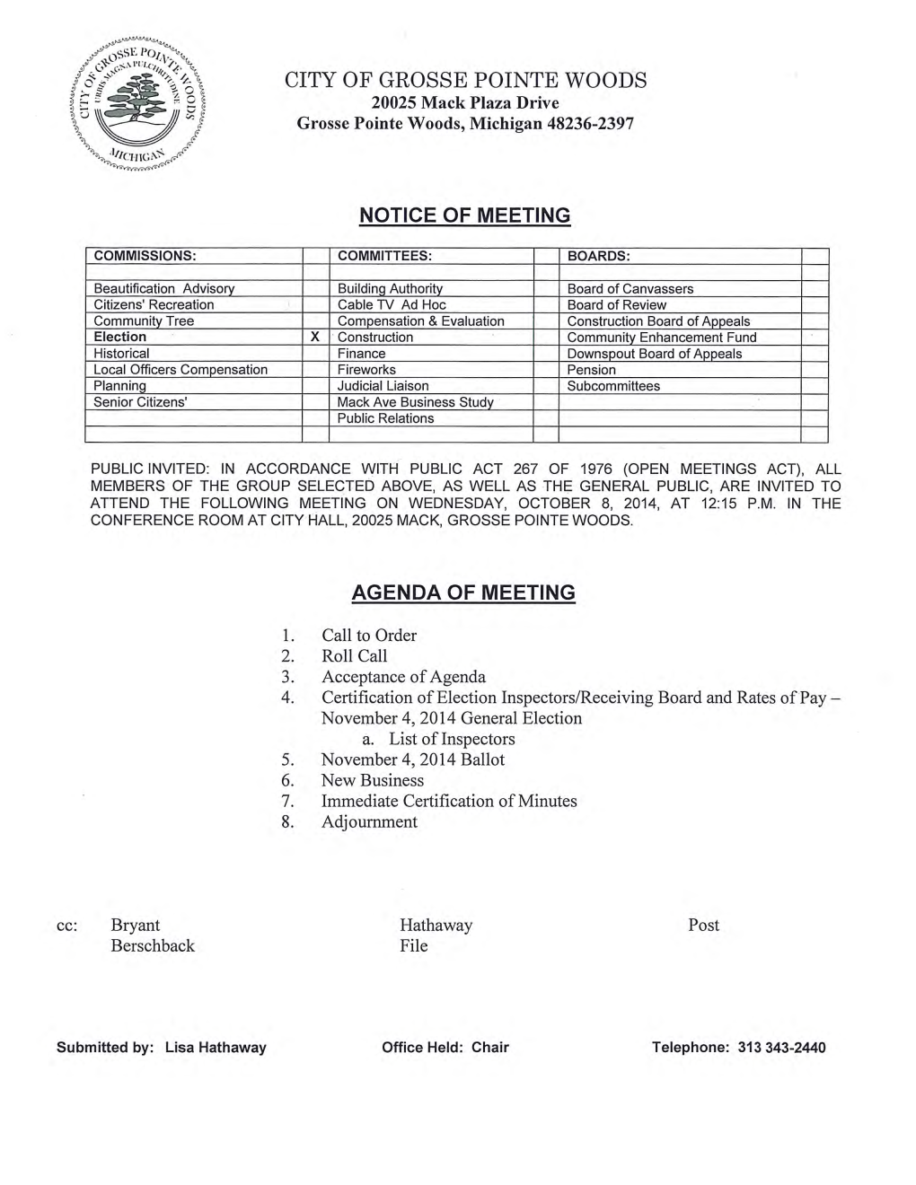 Election Commission Packet October 8, 2014