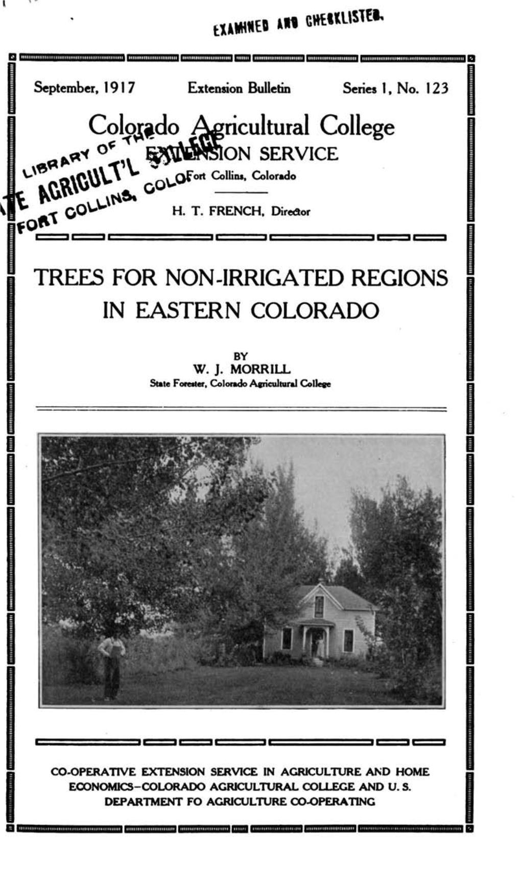 TREES for NON-IRRIGATED REGIONS in EASTERN COLORADO by W