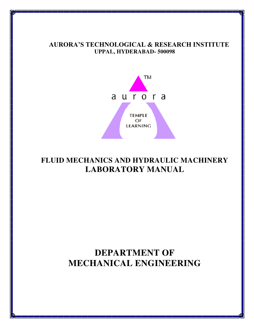 Department of Mechanical Engineering