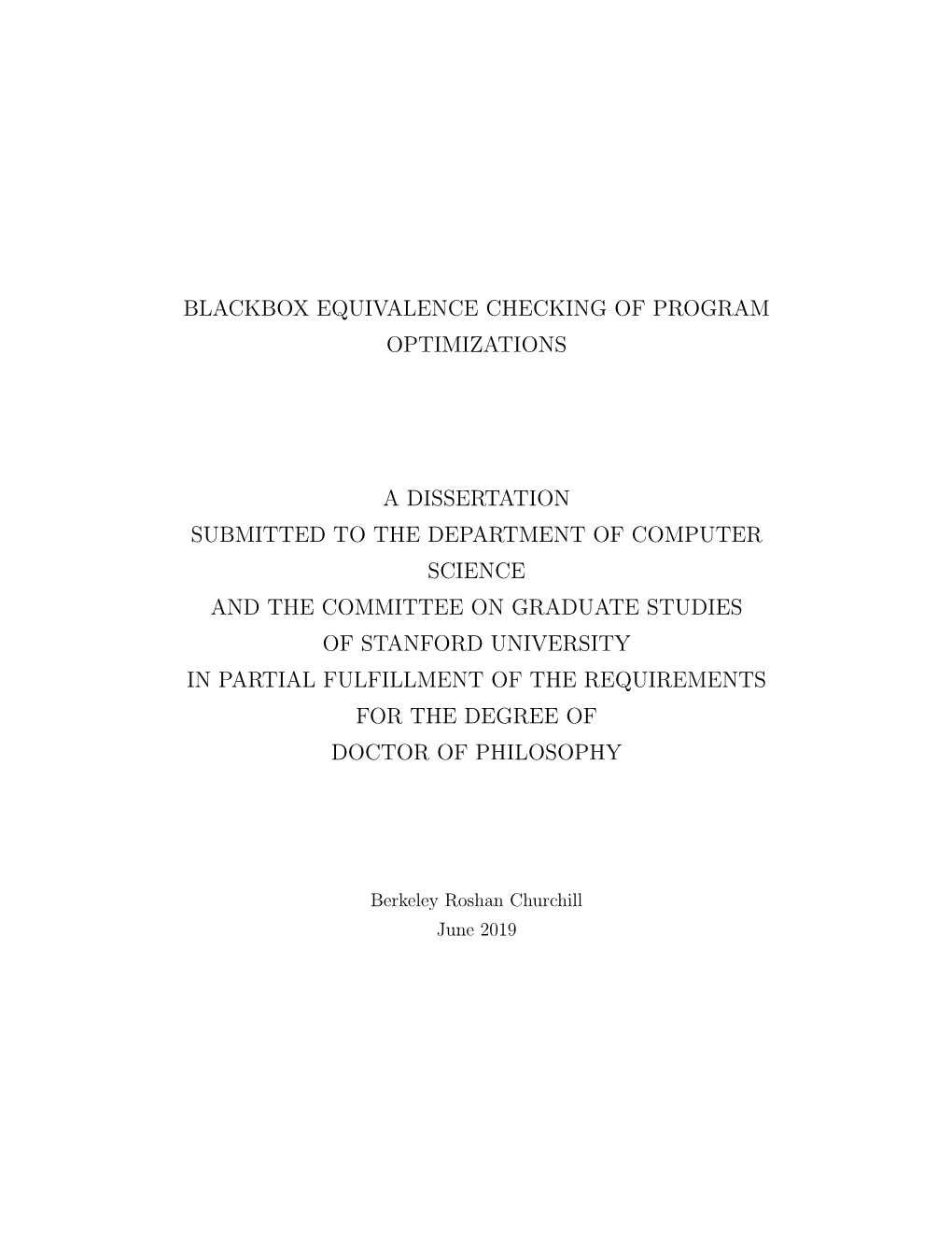 Blackox Equivalence Checking of Program Optimizations