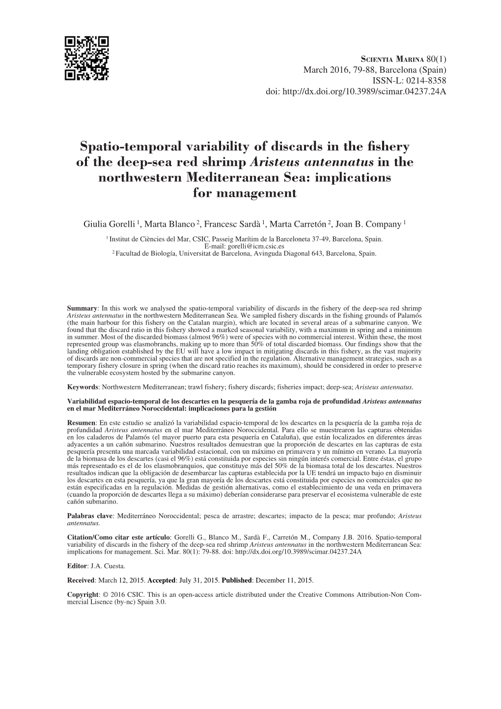 Spatio-Temporal Variability of Discards in the Fishery of the Deep-Sea Red