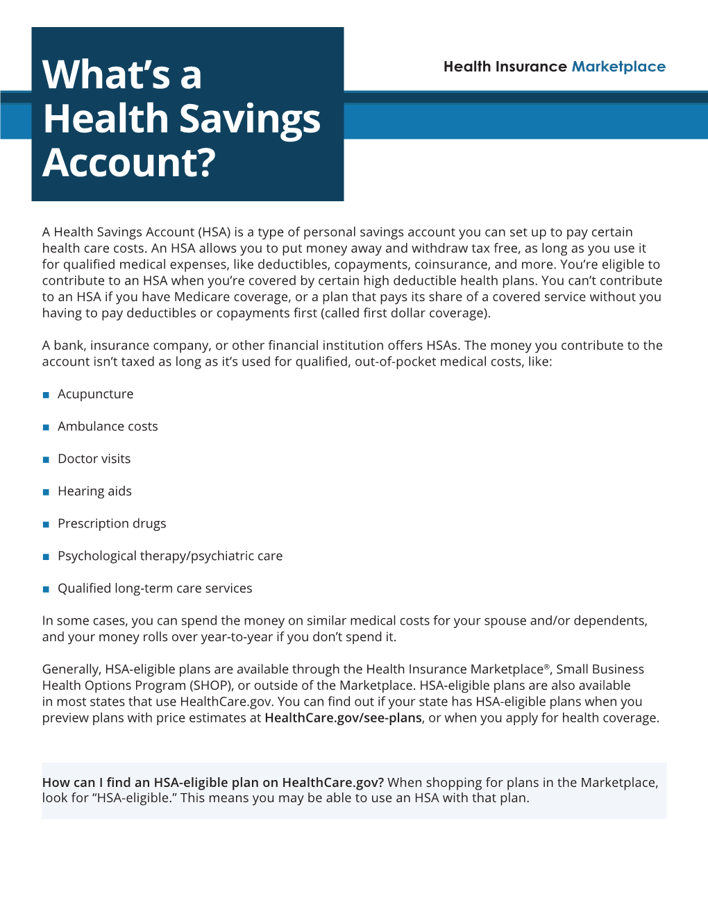 What's a Health Savings Account?