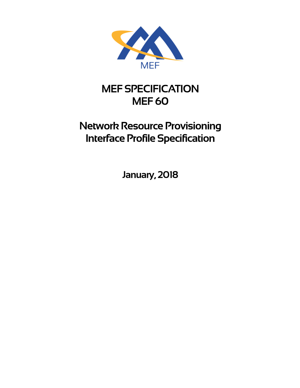 MEF 60: Network Resource Provisioning Interface Profile