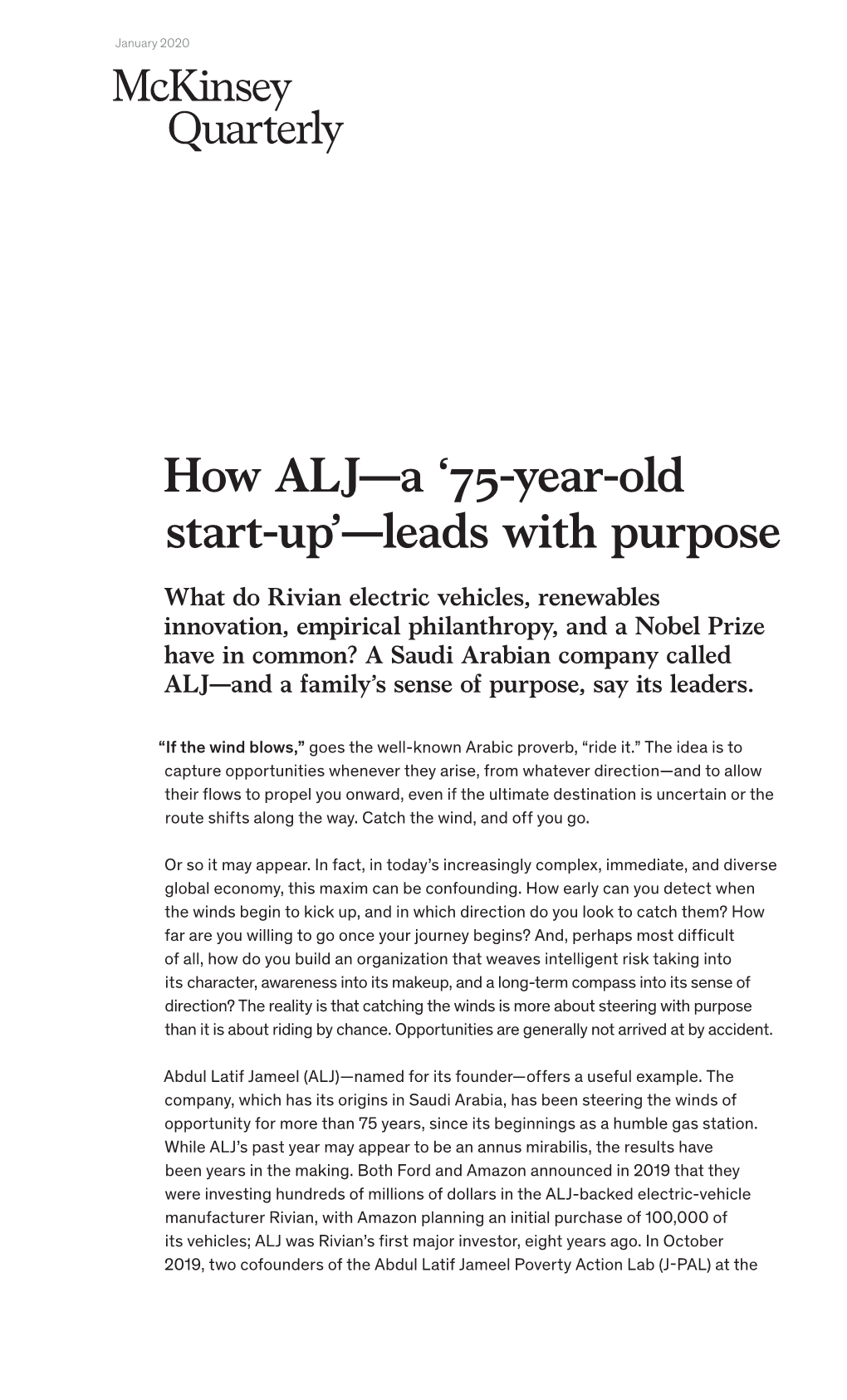 How ALJ—A '75-Year-Old Start-Up'—Leads with Purpose