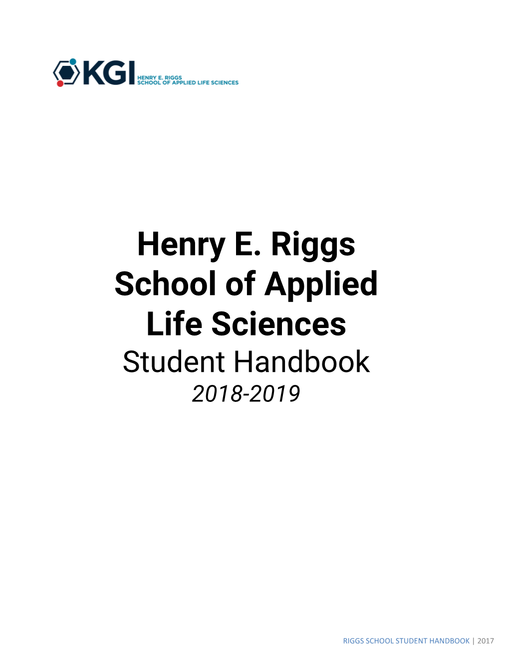 Riggs School Student Handbook | 2017 Riggs School | 2