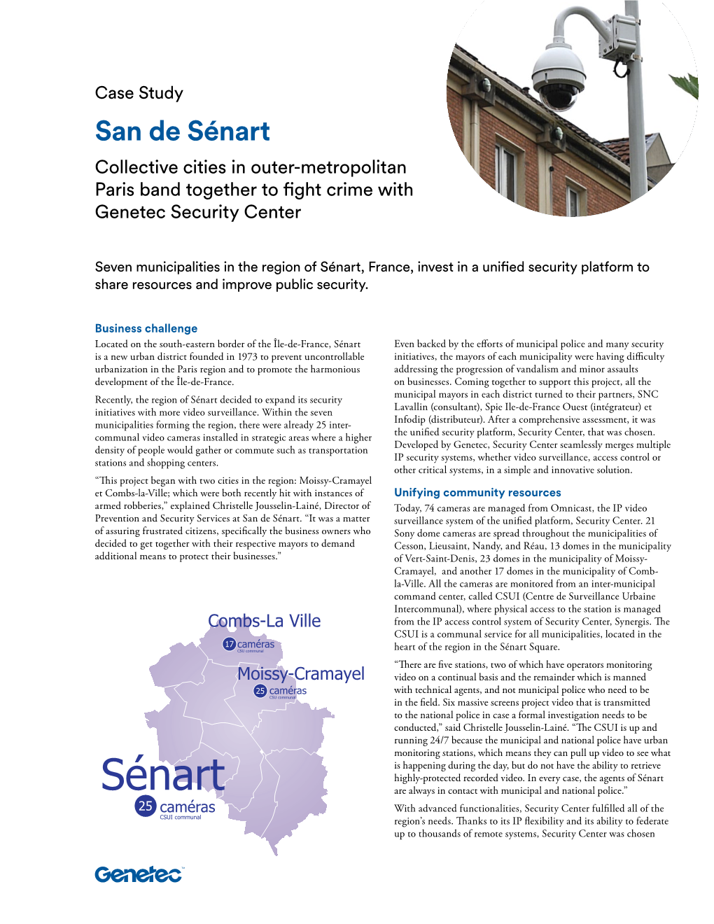 Sénart Collective Cities in Outer-Metropolitan Paris Band Together to Fight Crime with Genetec Security Center