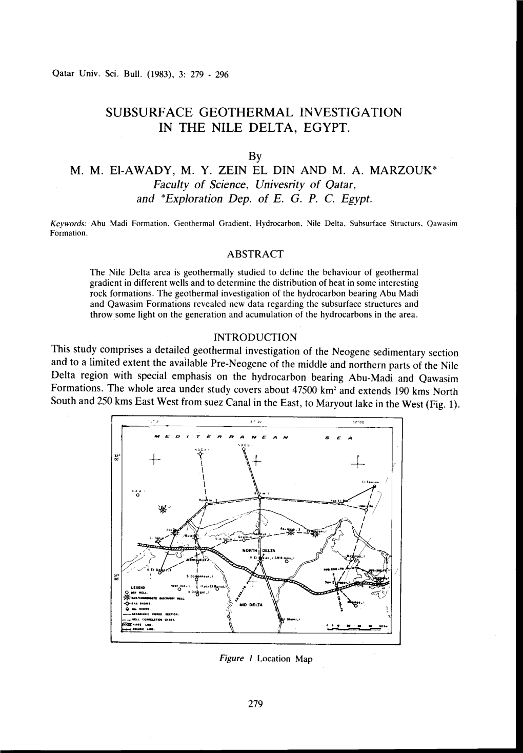 Subsurface Geothermal Investigation in the Nile Delta, Egypt