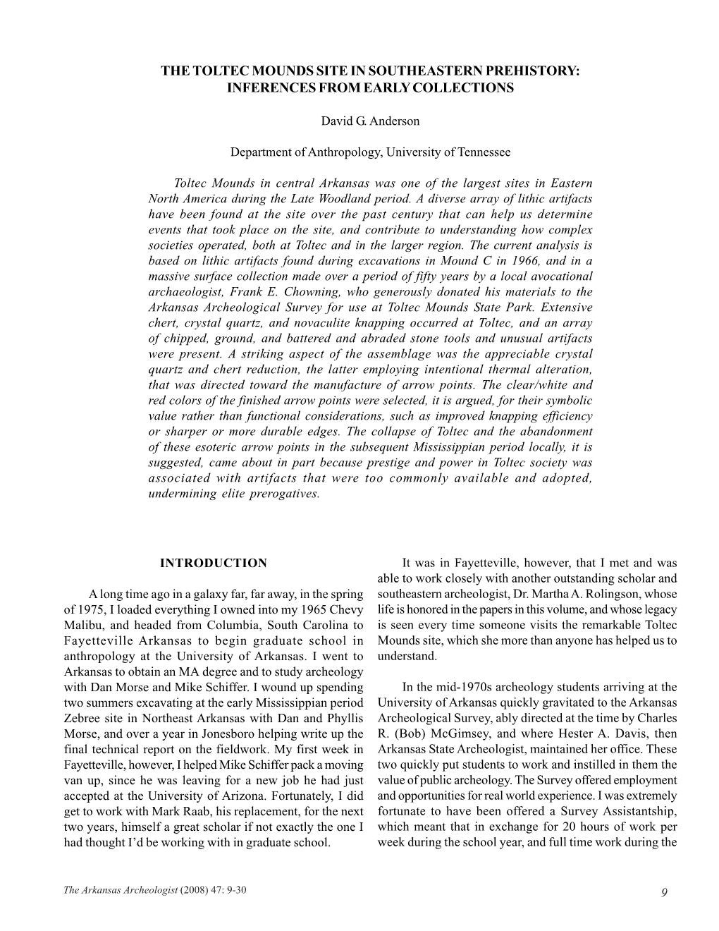 Anderson 2008 Toltec Mounds in Southeastern Prehistory.Pdf