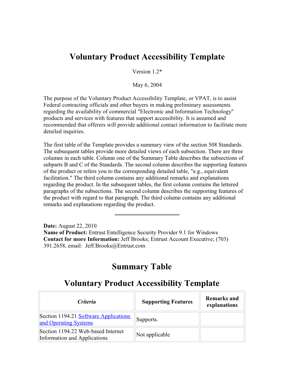 ITI: Voluntary Product Accessibility Template