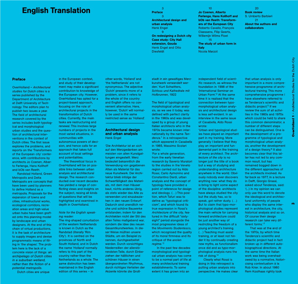 English Translation Preface Jo Coenen, Alberto Book Review 3 Ferlenga, Hans Kollhoff and S