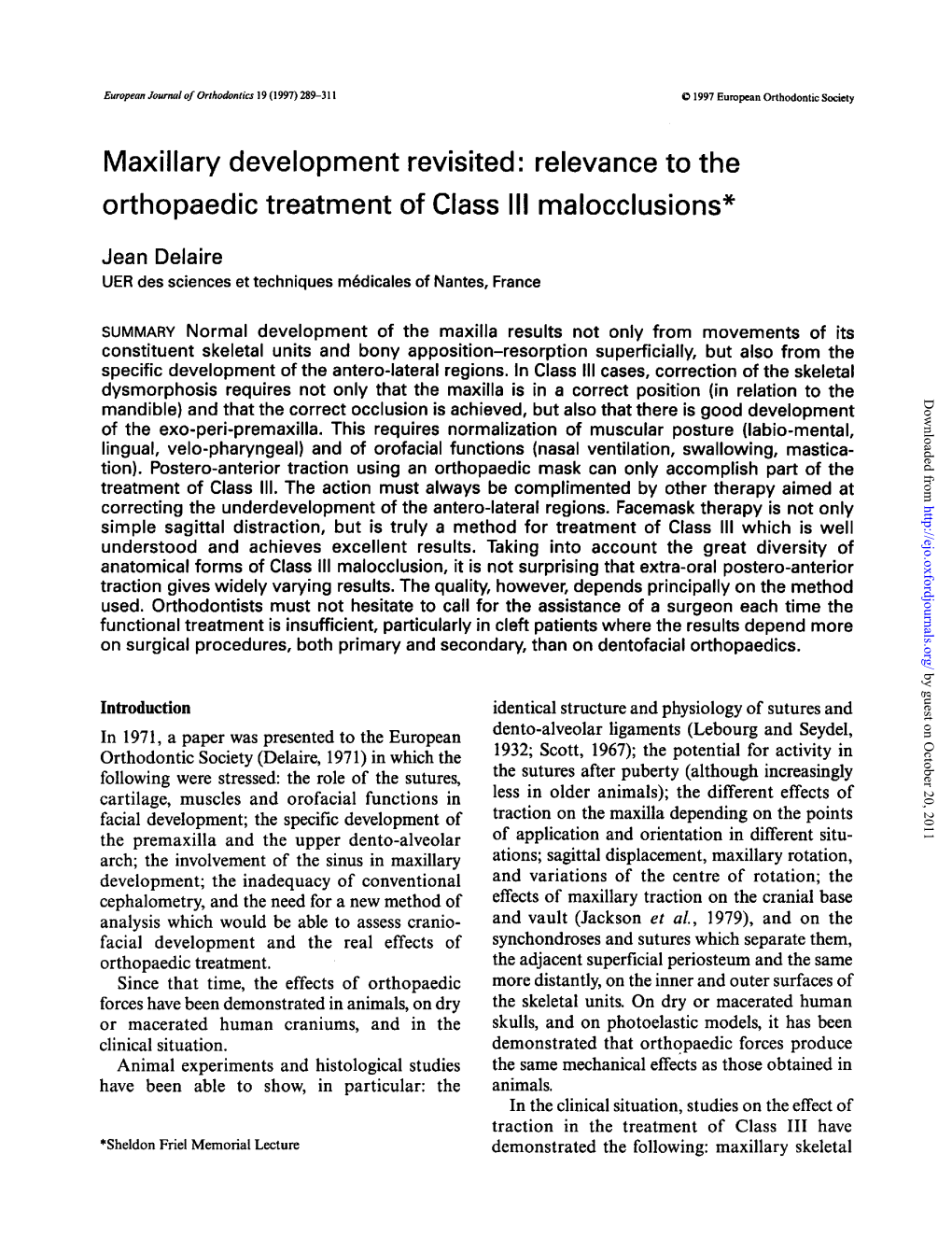 Maxillary Development Revisited: Relevance to the Orthopaedic Treatment of Class III Malocclusions*