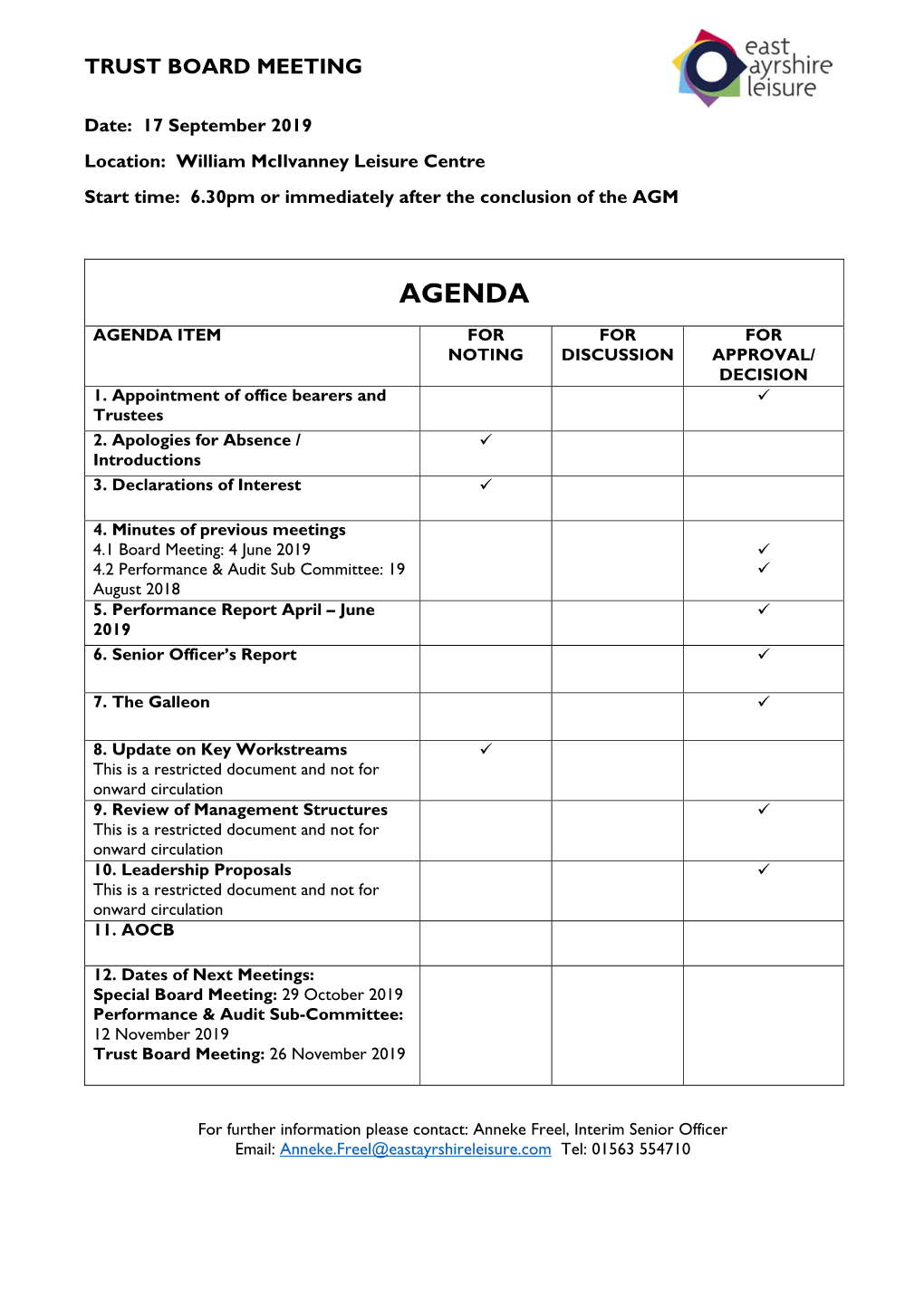 Board Agenda 17 Sept 2019