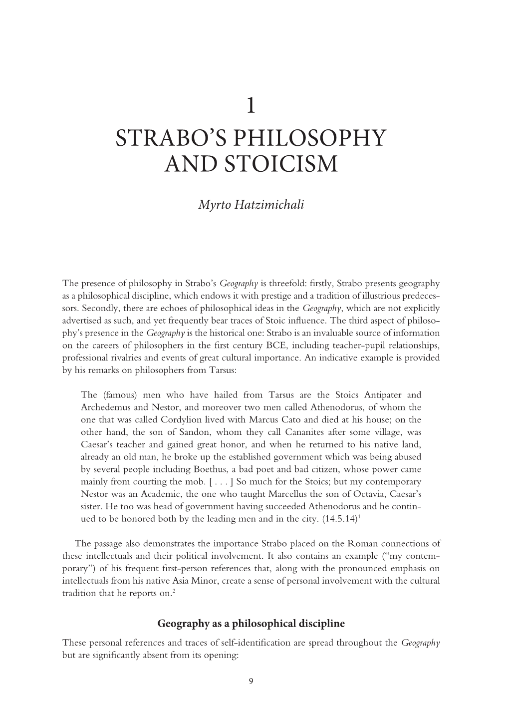 1 Strabo's Philosophy and Stoicism