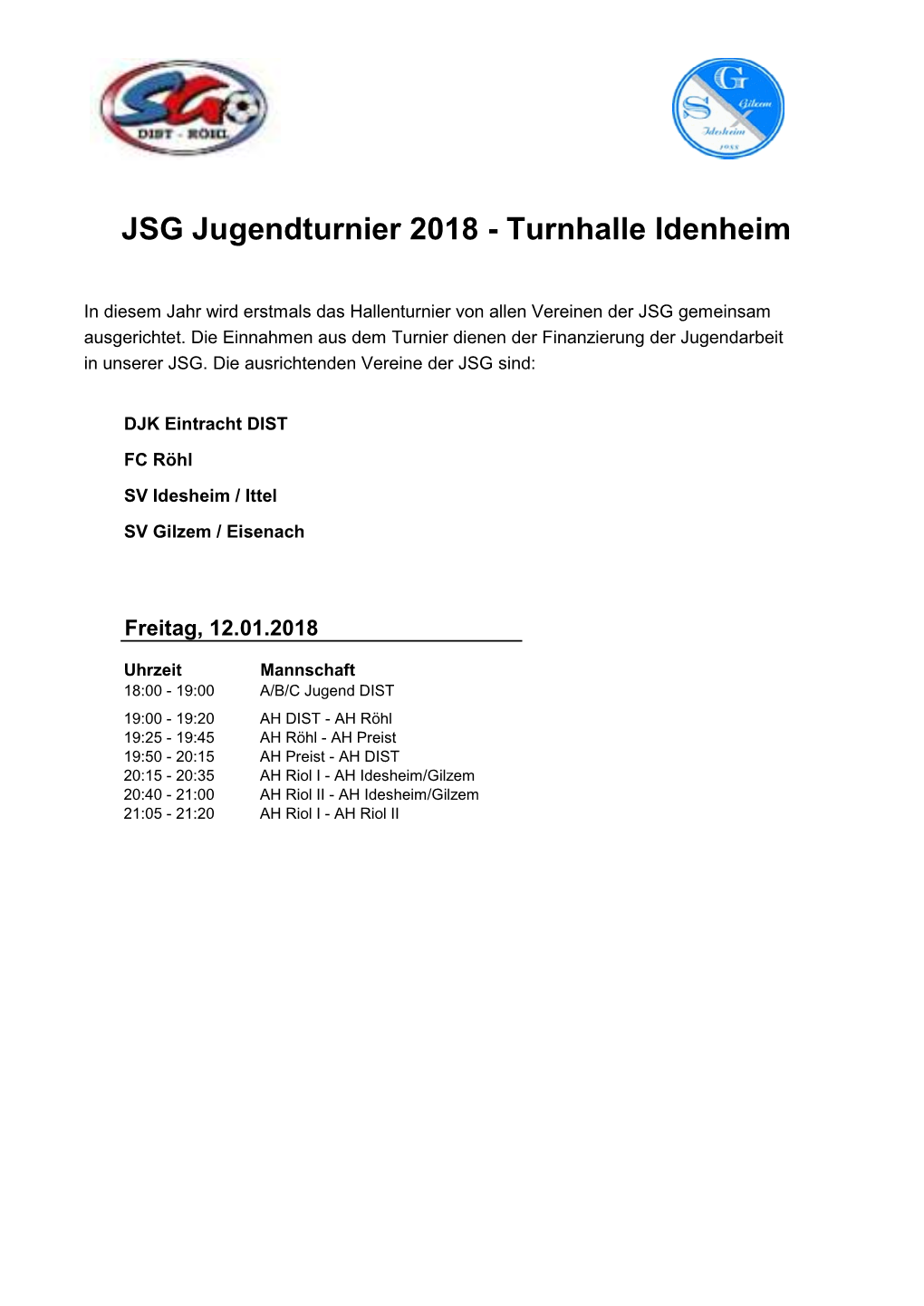 JSG Jugendturnier 2018 - Turnhalle Idenheim