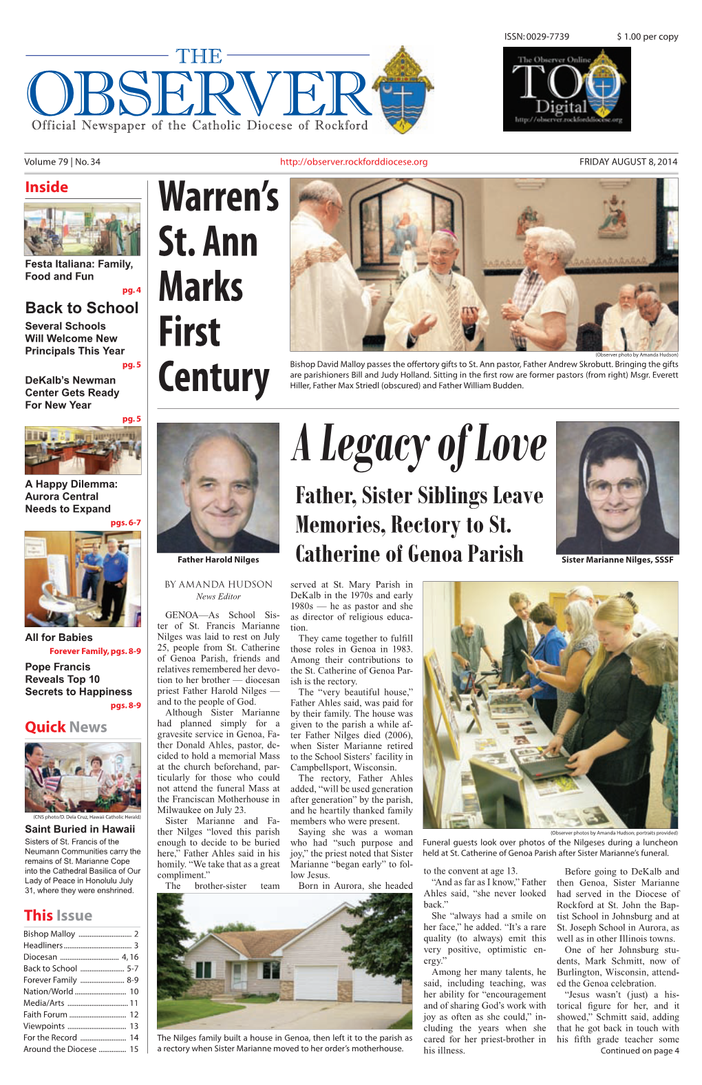 A Legacy of Love a Happy Dilemma: Aurora Central Father, Sister Siblings Leave Needs to Expand Pgs