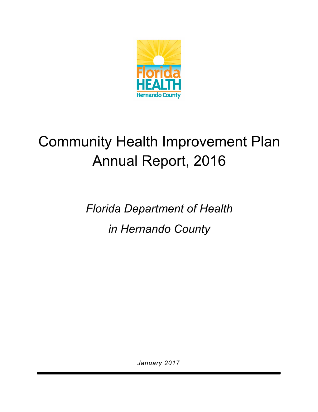 Community Health Improvement Plan Annual Report, 2016