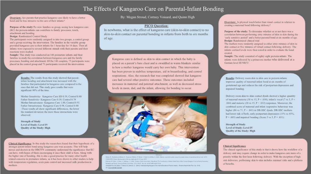 The Effects of Kangaroo Care on Parental-Infant Bonding