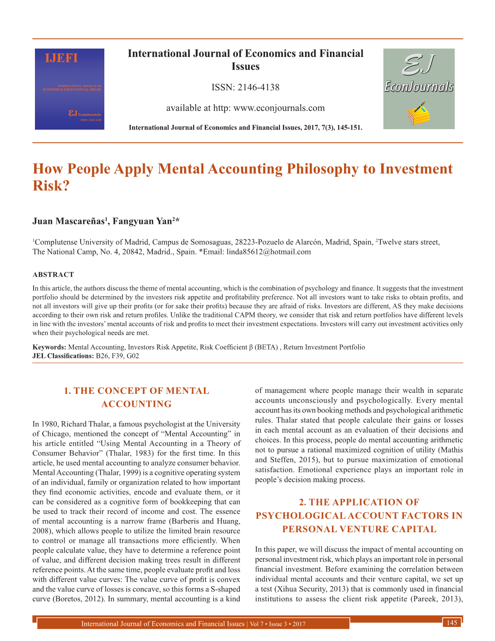 How People Apply Mental Accounting Philosophy to Investment Risk?