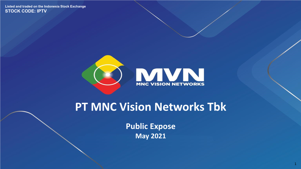 PT MNC Vision Networks Tbk Public Expose May 2021