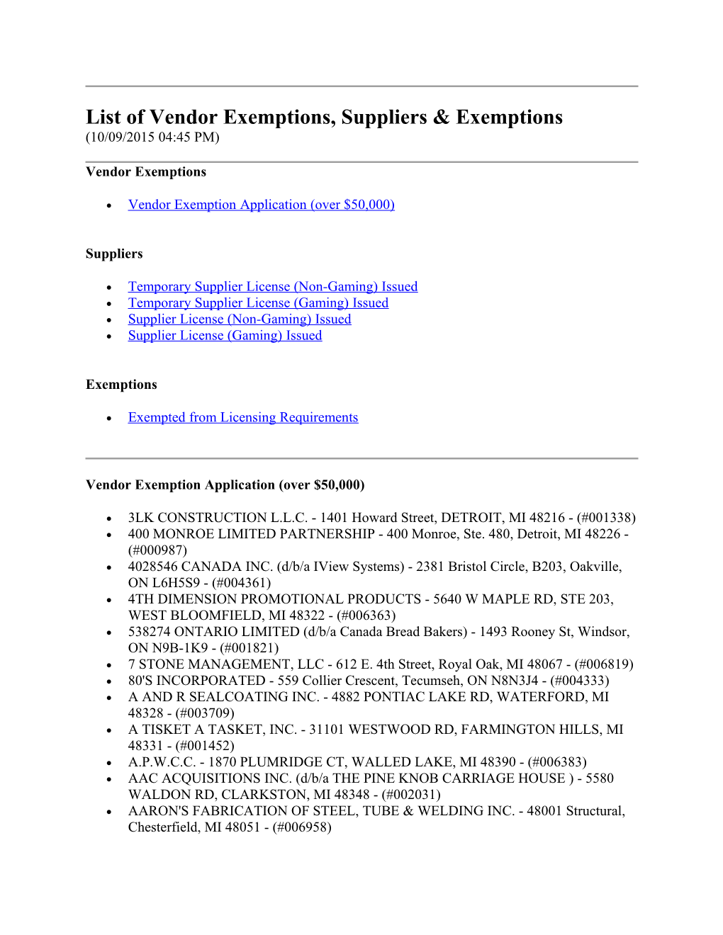 Vendor Exemption Application (Over $50,000)