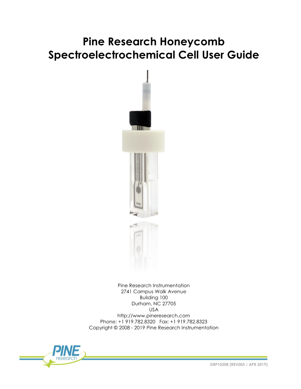 Pine Research Honeycomb Spectroelectrochemical Cell User Guide