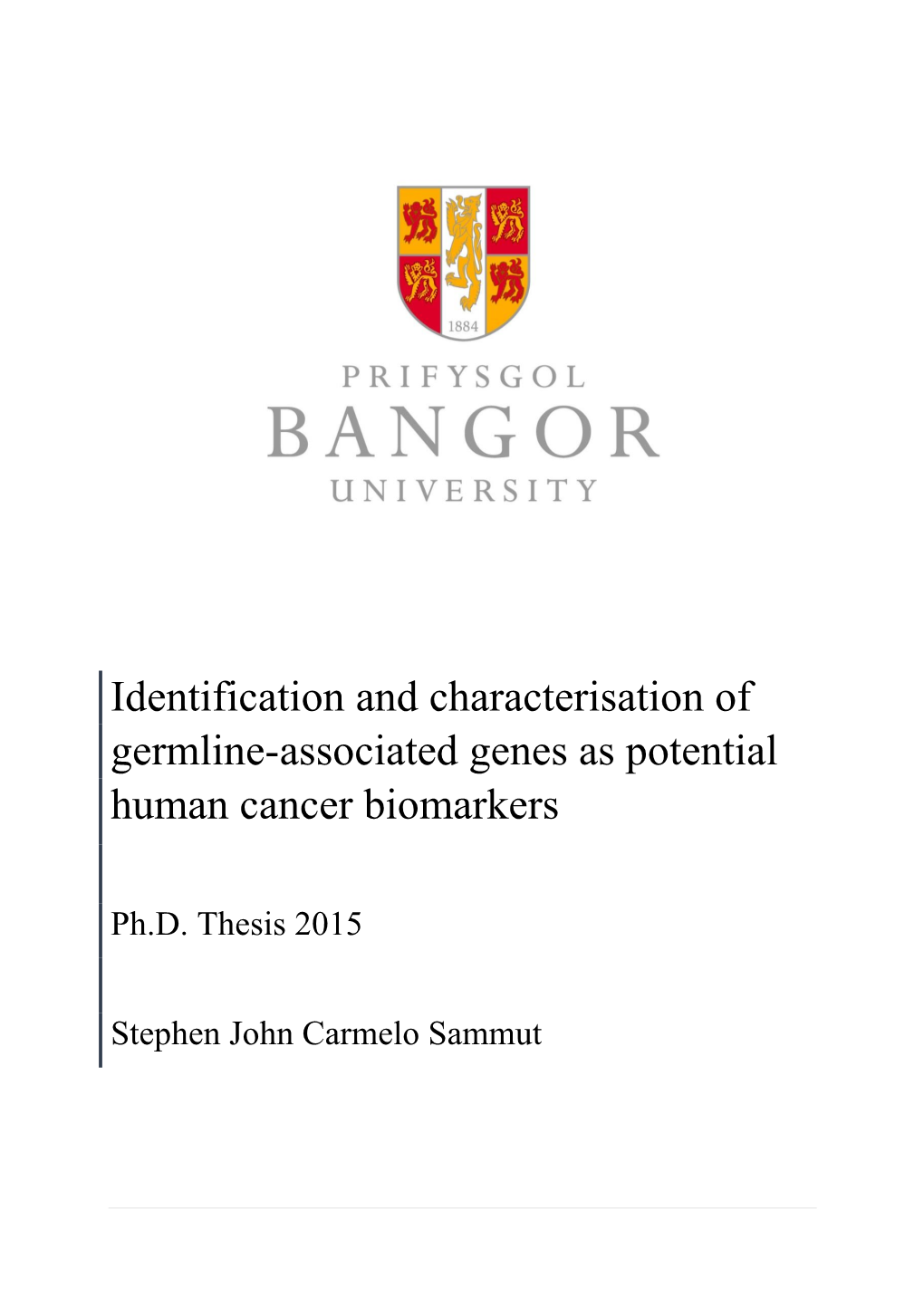 Identification and Characterisation of Germline-Associated Genes As Potential Human Cancer Biomarkers