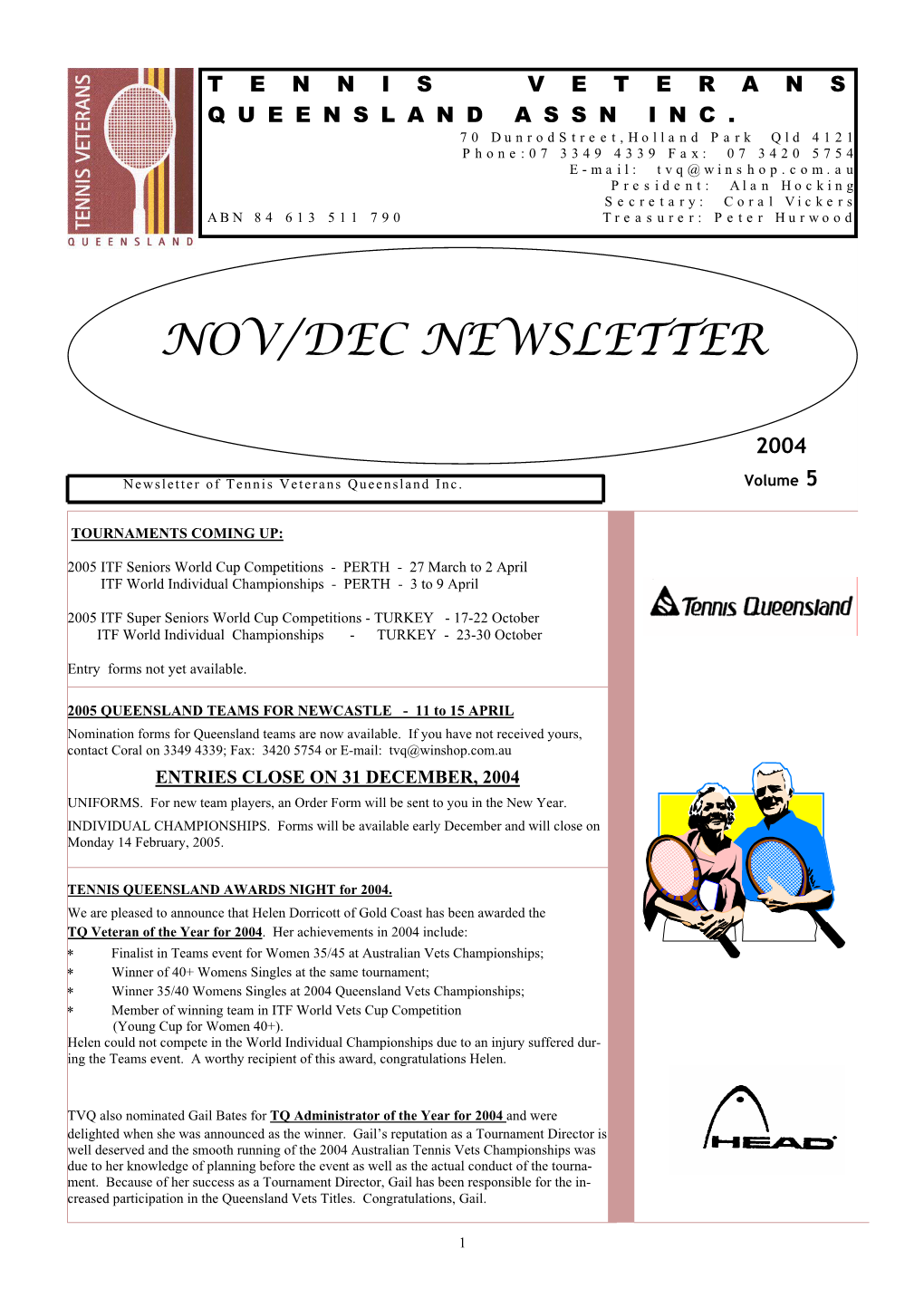 Qld NOV-DEC NEWSLETTER 2004-5.Pub