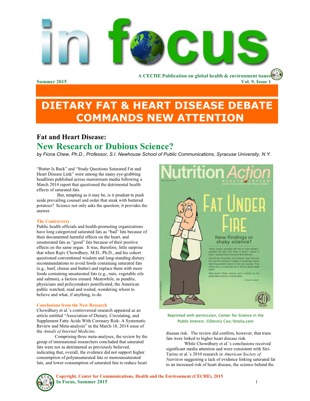 Dietary Fat & Heart Disease Debate Commands New