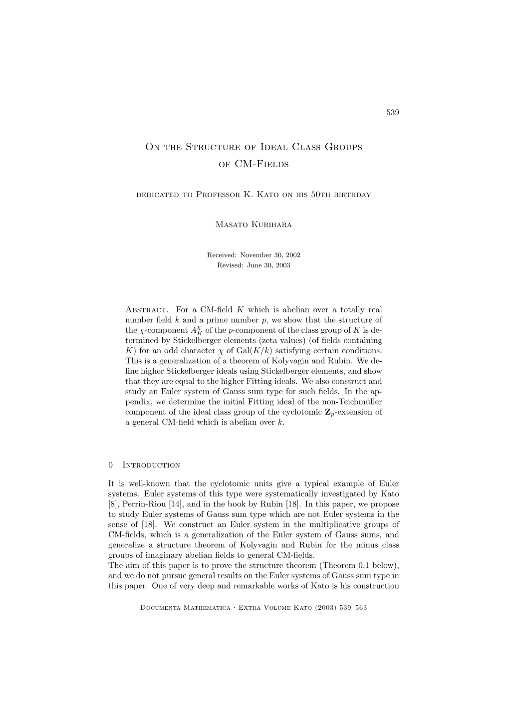 On the Structure of Ideal Class Groups of CM-Fields