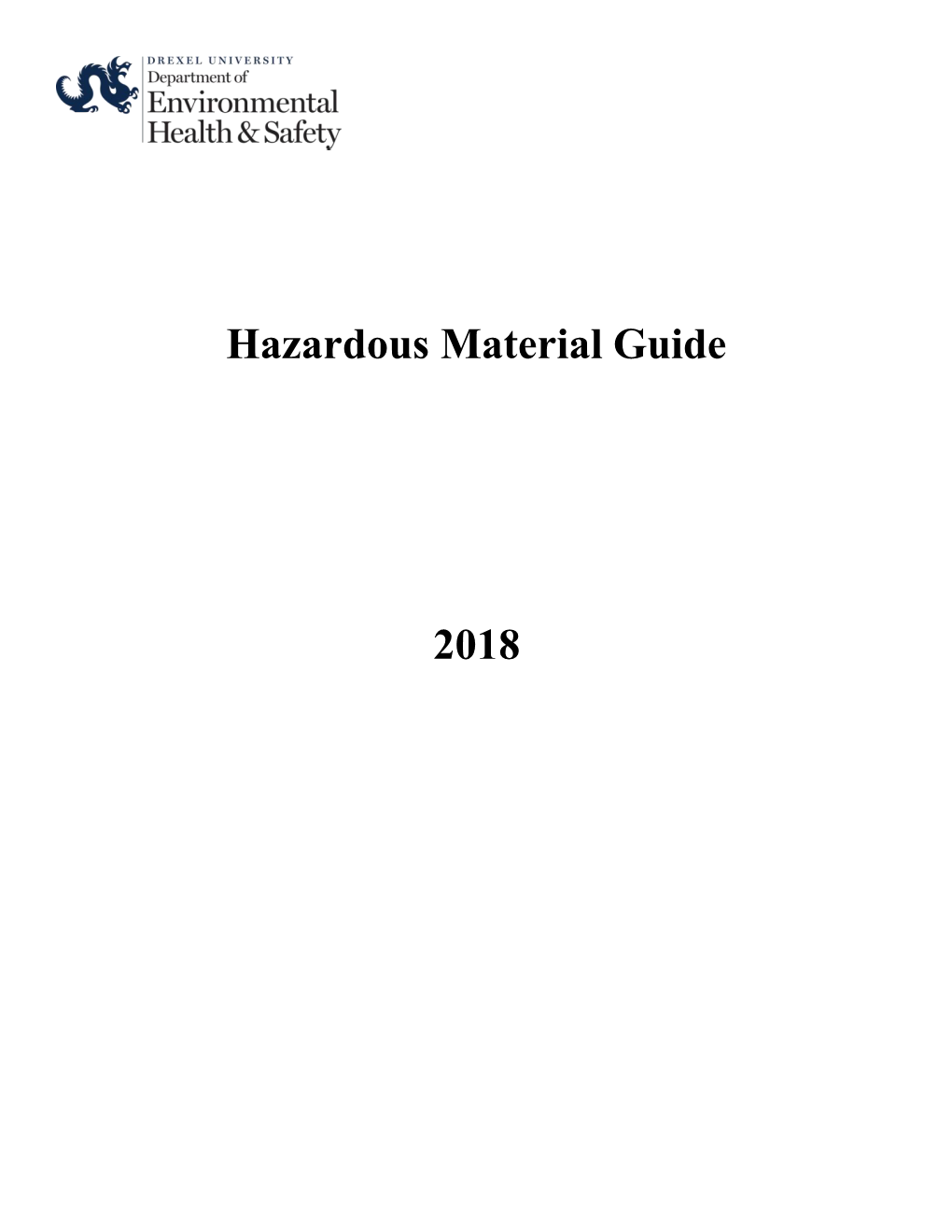 Hazardous Material Guide 2018