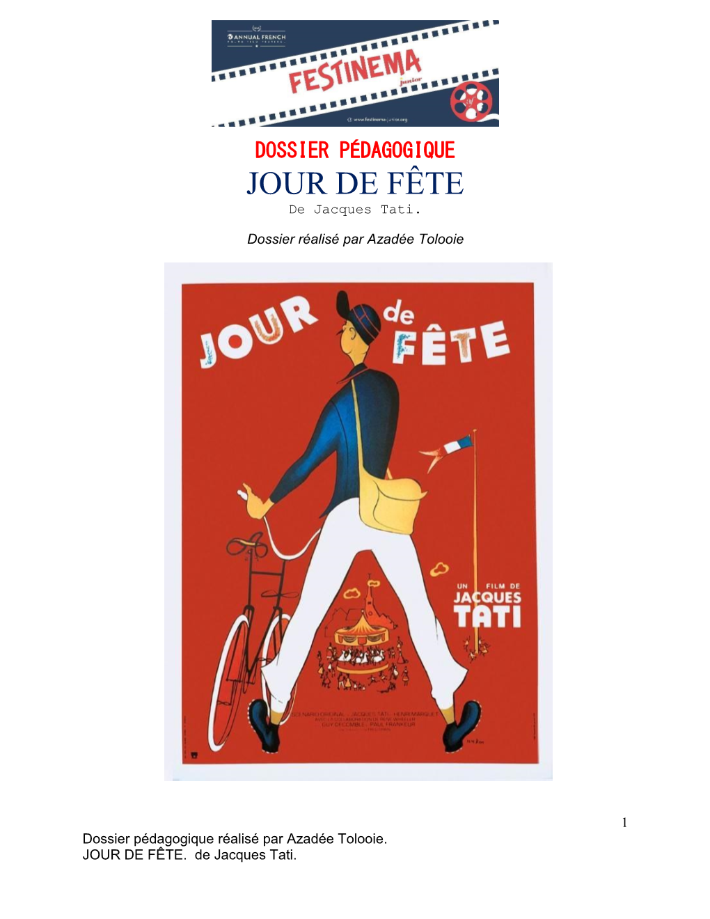 JOUR DE FÊTE De Jacques Tati