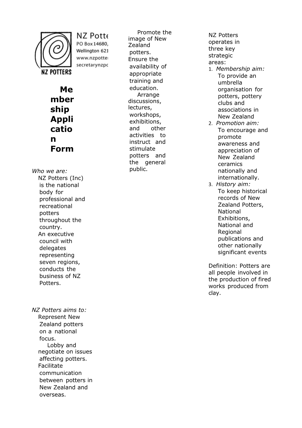 Membership Application Form s15