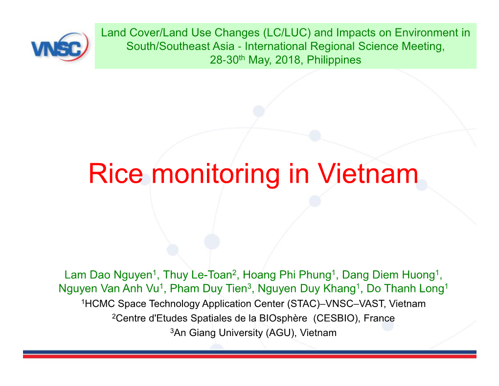 Rice Monitoring in Vietnam