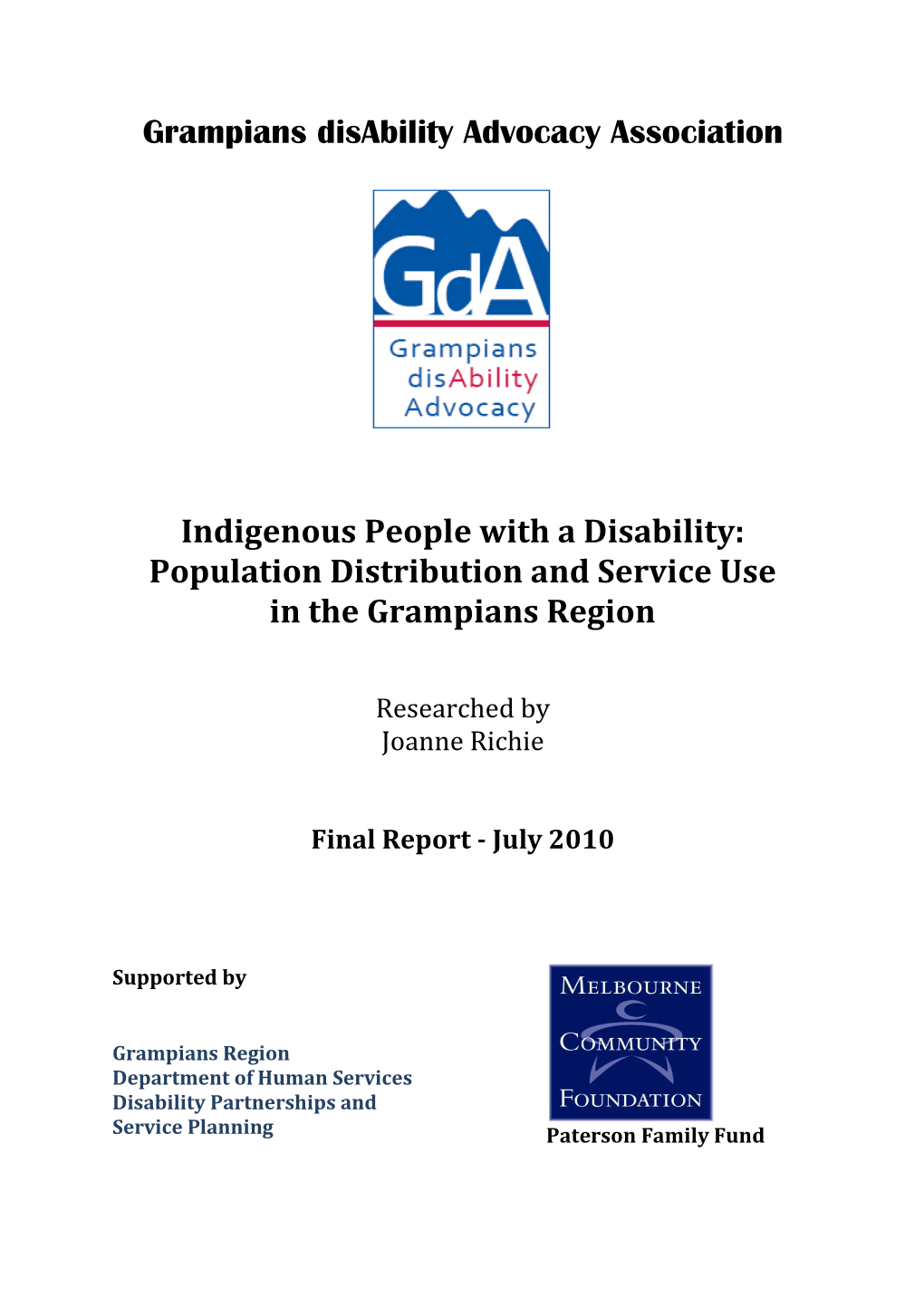 Indigenous People with Disability Report