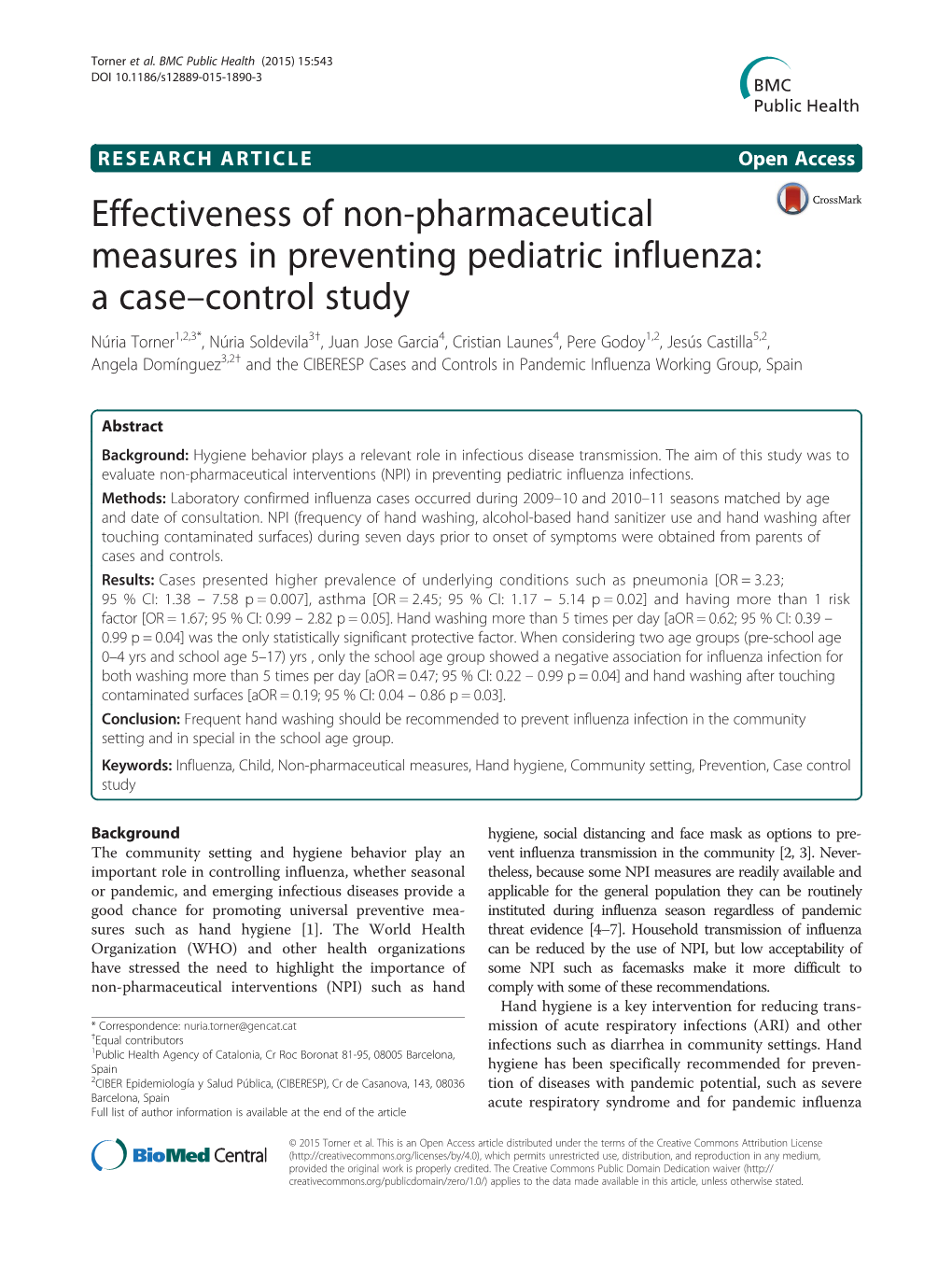 Effectiveness of Non-Pharmaceutical Measures in Preventing Pediatric