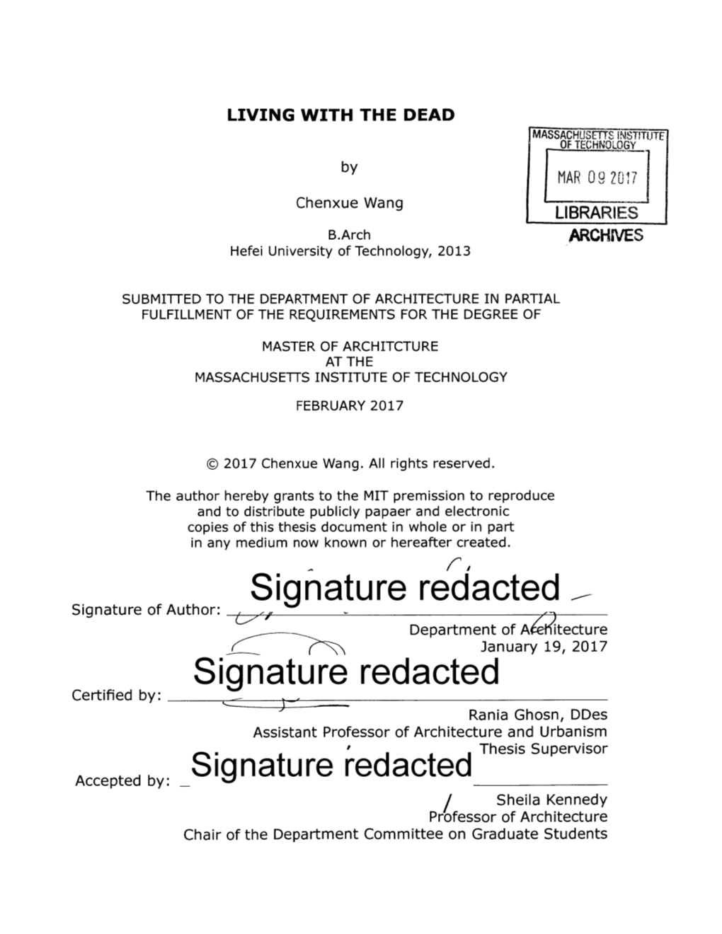 Signature Redacted Signature of Author
