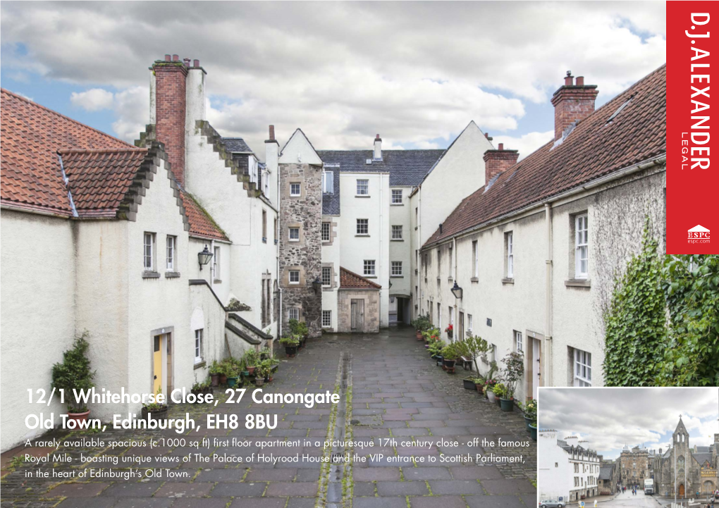 12/1 Whitehorse Close, 27 Canongate Old Town, Edinburgh, EH8