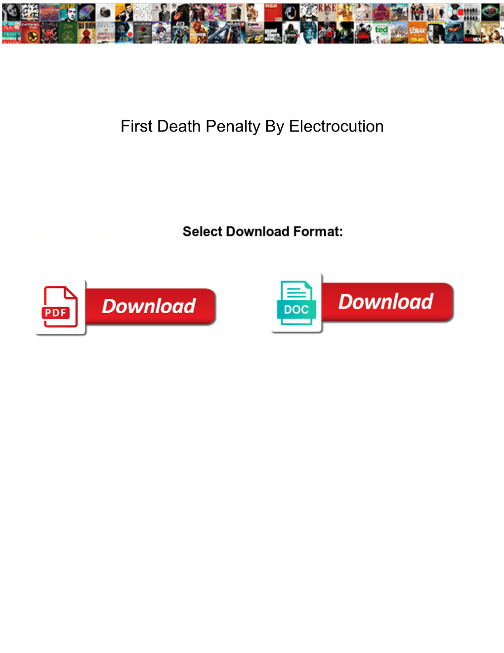 First Death Penalty by Electrocution