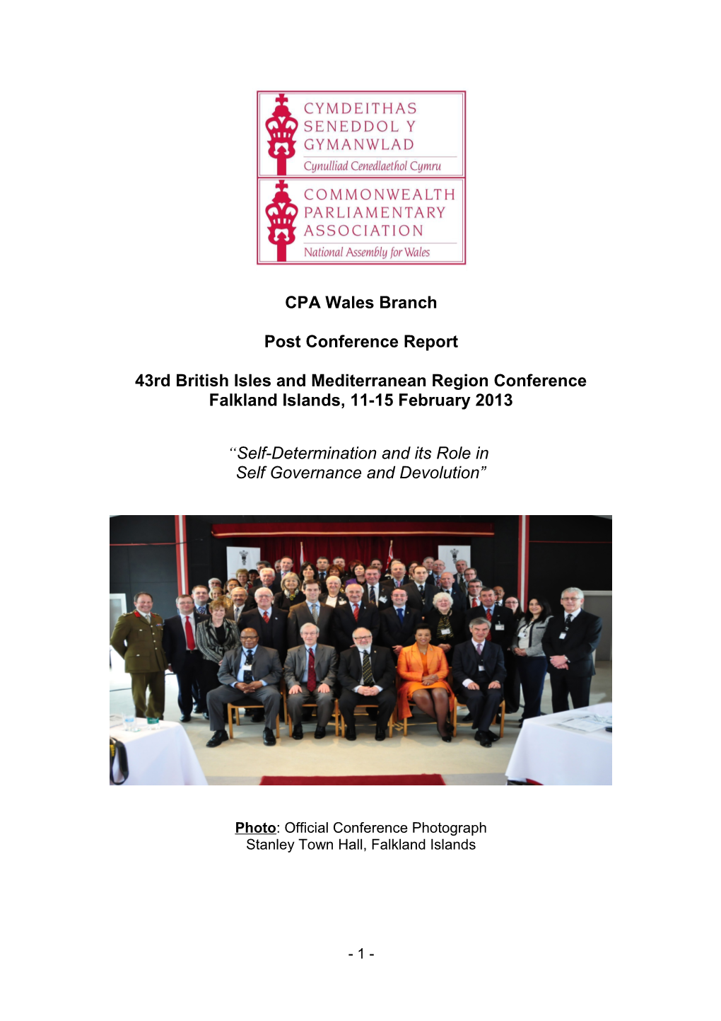 Cpa Wales Branch - 2013 Bimr Conference Report