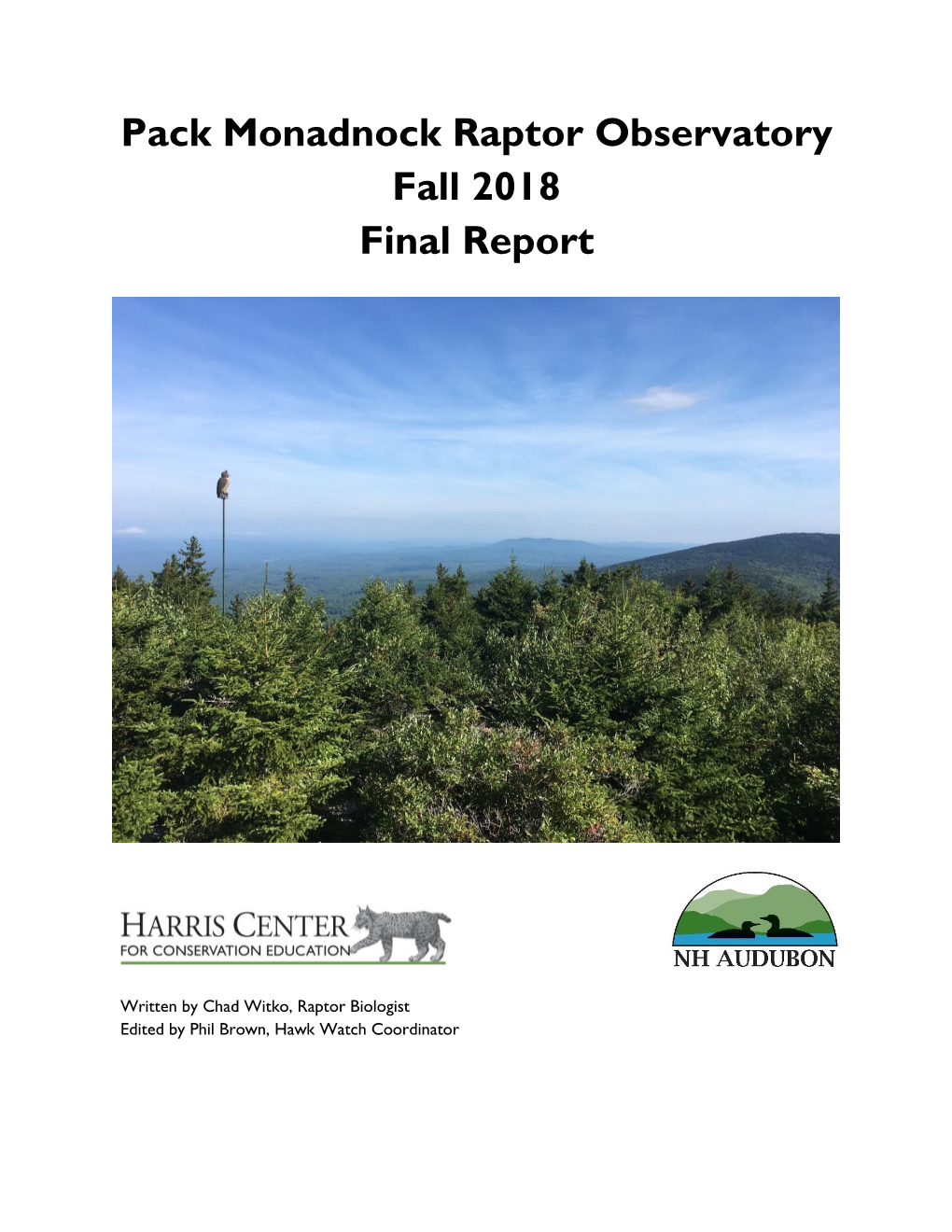 Pack Monadnock Raptor Observatory Fall 2018 Final Report