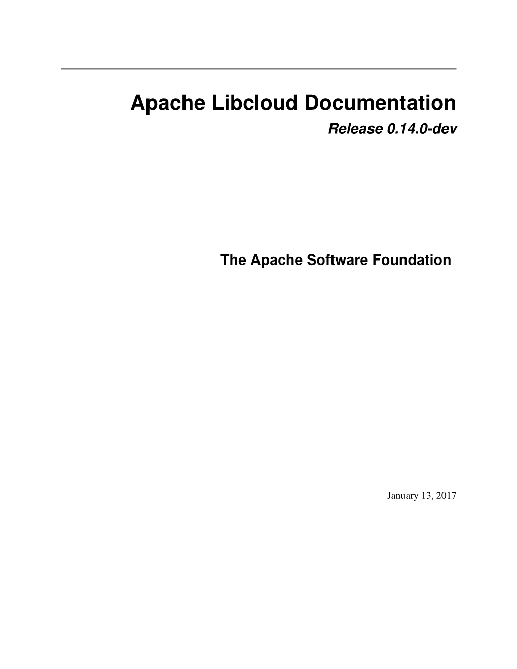 Apache Libcloud Documentation Release 0.14.0-Dev