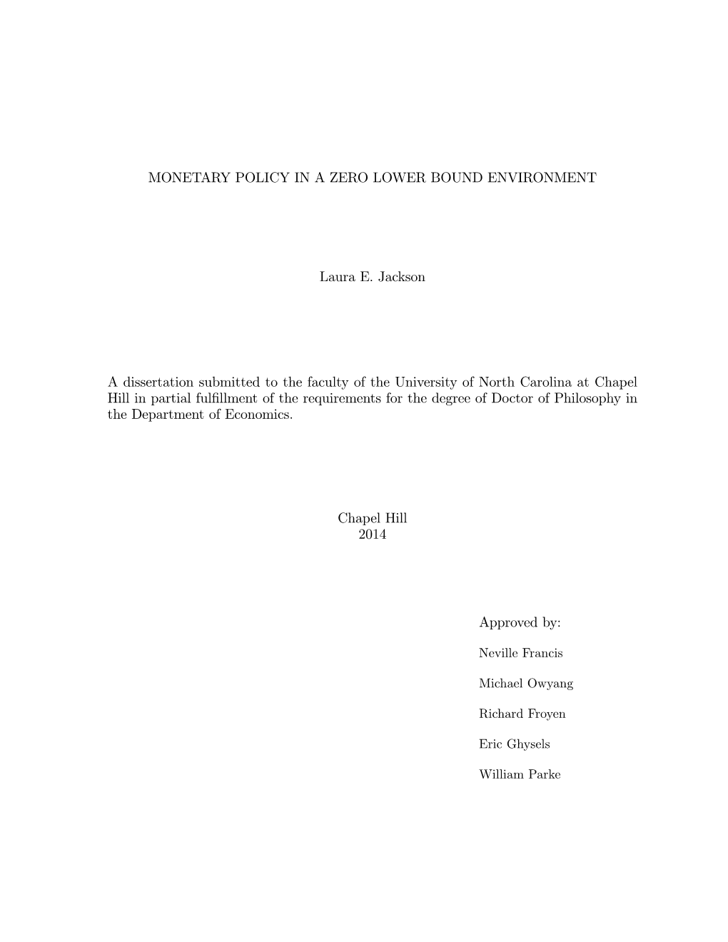 Monetary Policy in a Zero Lower Bound Environment