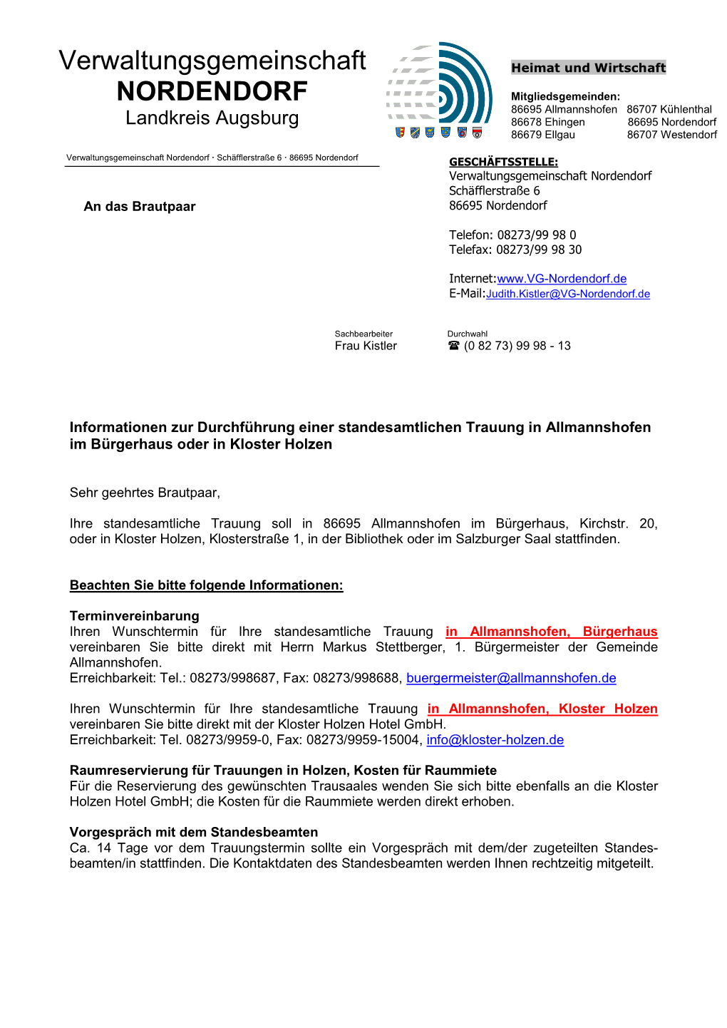 Verwaltungsgemeinschaft NORDENDORF