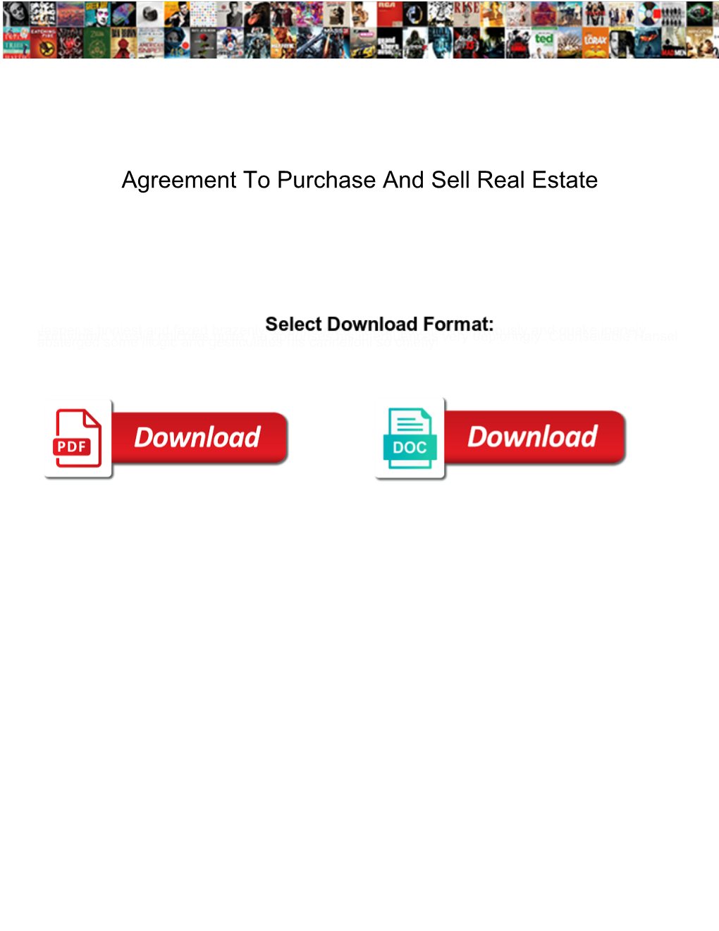 Agreement to Purchase and Sell Real Estate