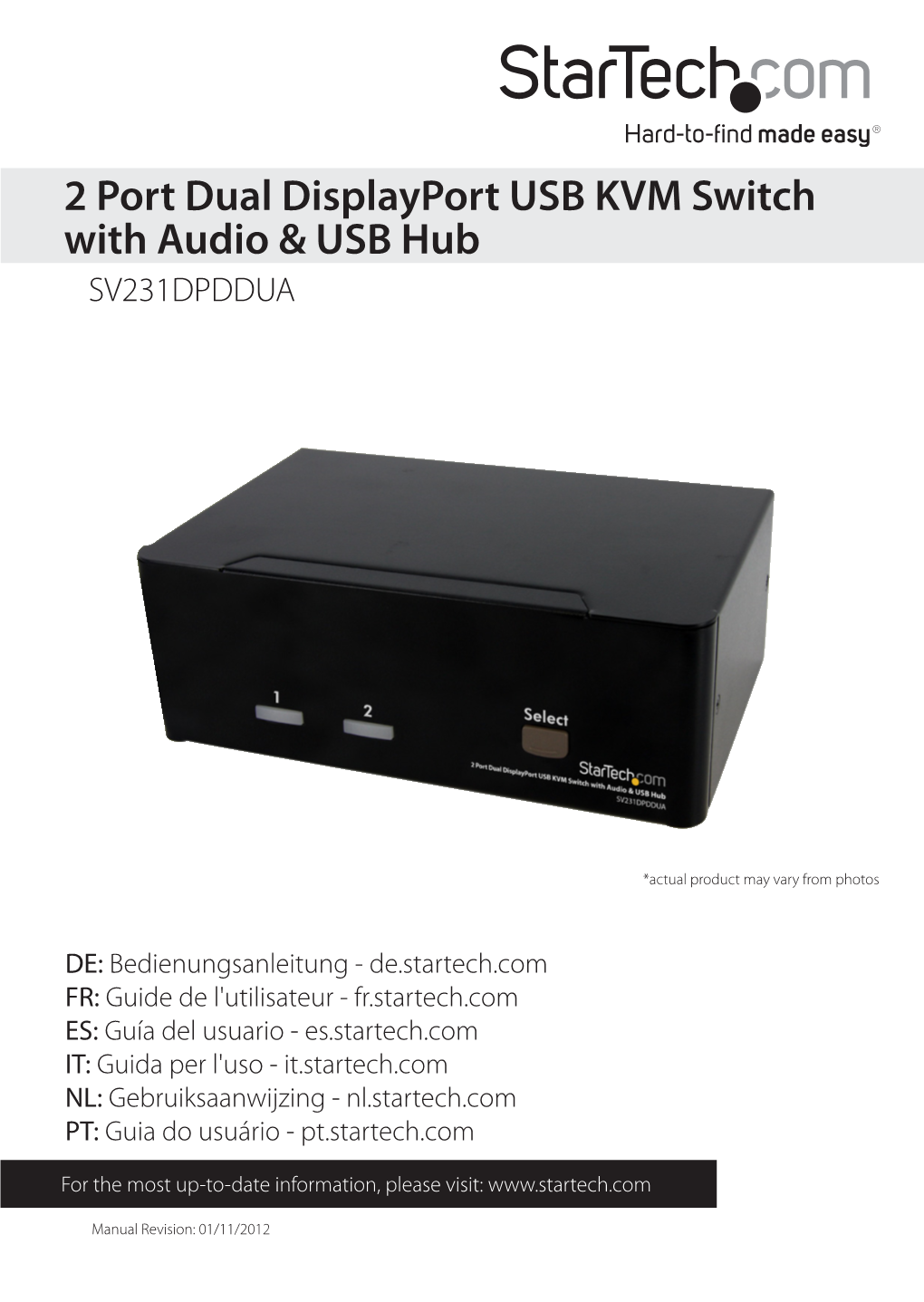 2 Port Dual Displayport USB KVM Switch with Audio & USB
