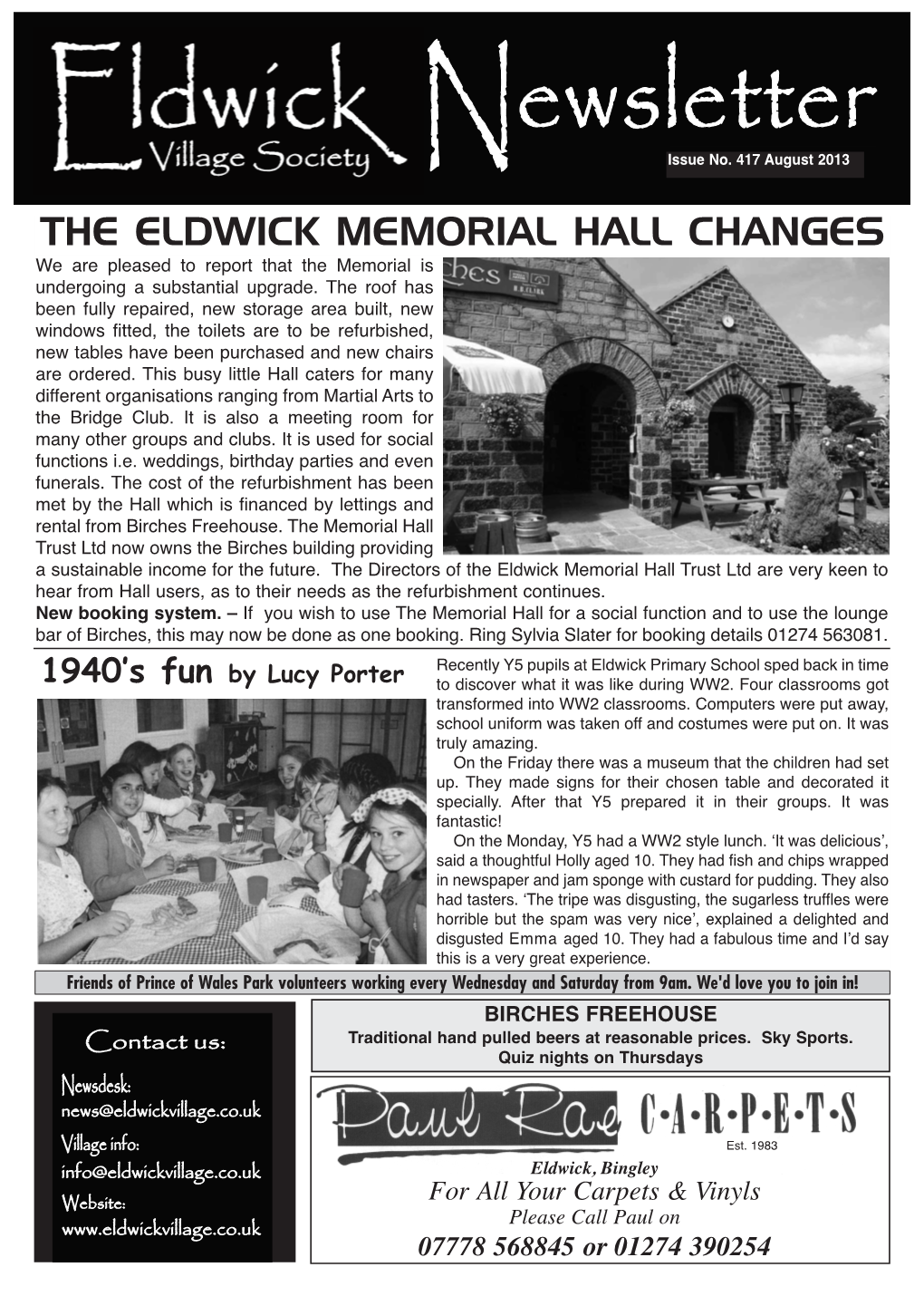 The Eldwick Memorial Hall Changes