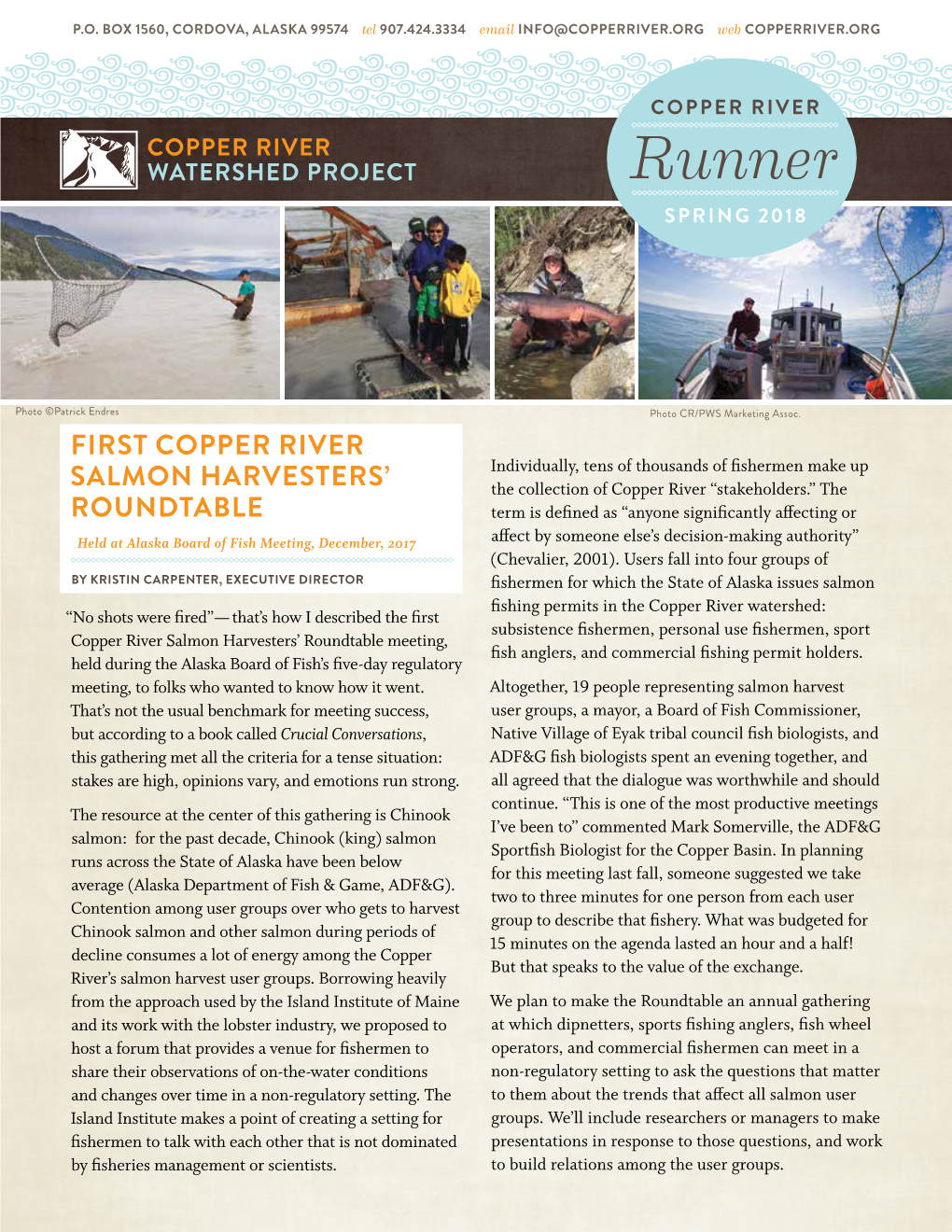 First Copper River Salmon Harvesters' Roundtable