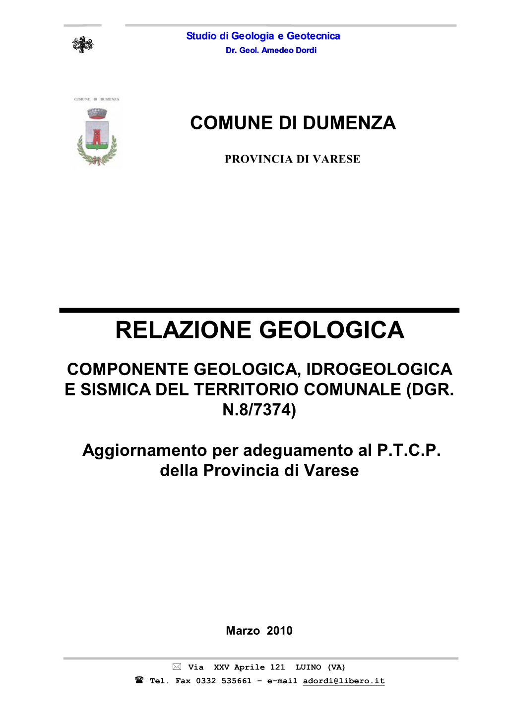 Relazione Geologica